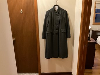 Vintage Lorendale Womens Gray 100 Wool Double Breasted Coat Union Made Size Medium