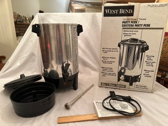 Vintage Complete West Bend #58030 Party Perk Automatic Coffee Maker 12 To 30 Cups  Works