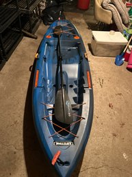 Teton 10ft Sit On Kayak Lifetime Hull Made In USA 275 Lb Capacity With Paddle In Excellent Condition