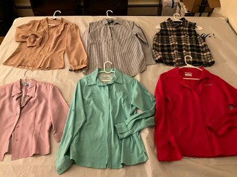 Lot Of 6 Ladies Size Medium Button Down Shirts