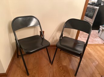 Set Of 2 Black Folding Chairs