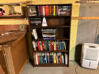 Vintage 5 Shelve Wood Book Case - Contents Not Included