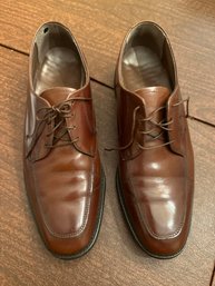 Size 10 Mens Brown Leather Lace Up Dress Shoes