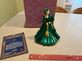 1991 Hamilton Gifts Gone With The Wind Scarlett Musical Figurine Limited Edition With Box And Coa