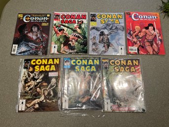 Lot Of 7 Marvel Comics Conan Saga Comic Books