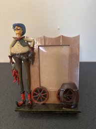 Vintage 3 Dimensional Western Cowboy Wooden 4x6 Frame