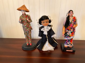 Lot Of 3 Dolls From Around The World