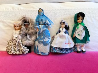 Lot Of 5 Vintage Souvenir Dolls From Around The World