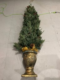 Home Accents Holiday 6ft 6 Pre Lit Potted Pine Tree With Decorations