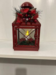 11x6 Metal Holiday Lantern With Candle Beautiful