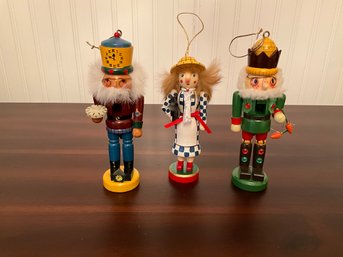 Set Of 3 Vintage Nutcracker Ornaments