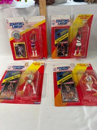 Lot Of 4 Vintage Starting Lineup Basketball Figures  91 & 92 All New On Cards See Photos