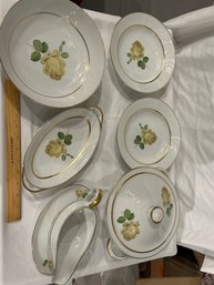 VINTAGE SET OF SERVING PIECES THOMAS CHINA GERMANY MARSHALL NIEL PATTERN 7422 YELLOW ROSE