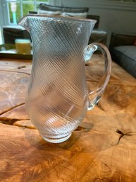 Juliska Arabella Glass 9 Inch Pitcher Made In Thailand Beautiful Condition No Chips Cracks Or Scratches