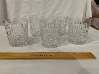 Set Of 5 Vintage 5.75in Classic Versailles Crystal Clear Made In Poland Glasses