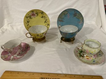Lot Of 4 Beautiful Teacups And Saucers Made In China And Japan