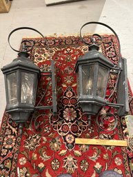 Set Of 2 Black Estate Outdoor Large 34 Inch Wall Lanterns  Hard Wired