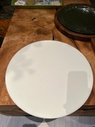 18 Inch Round Pizza Spinning Plate On Wood Base