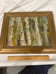 18x14 Original Oil On Canvas Bobby Braun Mountain Birch Framed Painting