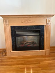 Royal Overhead Door Electric Fireplace Mantle Set Excellent Condition Works Great