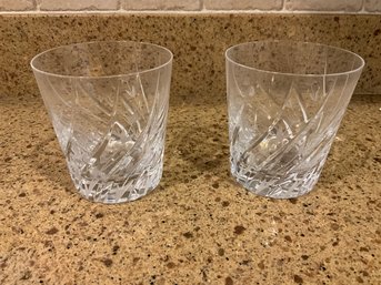2 X Mikasa Crystal English Garden Double Old Fashioned Glass