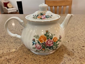Robinson Design Group Floral Teapot Orange And Pink Flowers