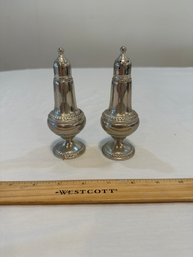 Vintage Pair Of Empire Sterling Silver Salt And Pepper Shakers Weighted #246