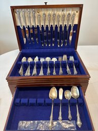 Melbourne By Oneida Sterling Silver Flatware Set Service For 12 Plus 4 Serving Pieces