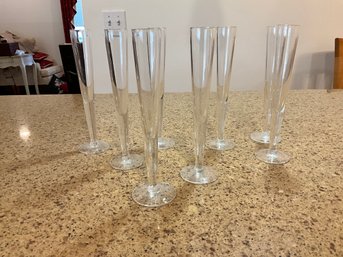 Set Of 8 Vintage Footed Tall Thin Shot Glasses