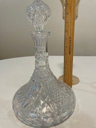 Vintage 10.5 Inch Pressed Glass Ship Decanter