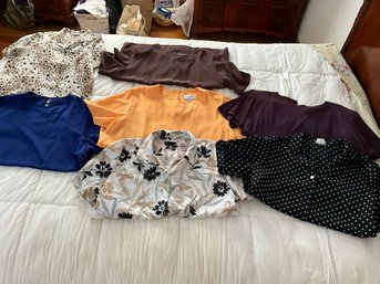 Lot Of 7 Ladies Short Sleeve Dress Tops Size 16 18 And 20