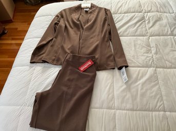 Ladies Bon Worth Light Brown Lounge Pant Suit Size Medium New With Tags