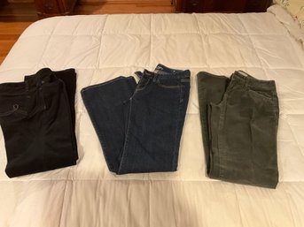 Lot Of 3 Ann Taylor Loft Ladies Pants Size 0 1 Pair Of Boot Cut Jeans And. 2 Corduroy