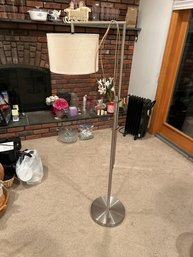 Nice Silver Adjustable Lamp From Three Feet To Six Feet Needs New Lamp Shade