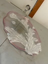 Vintage Canape Tray Artiesa Nouveau By Savoir Vivre Multi/color Crystal 16 1/4 Inches Beautiful