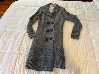 Ladies Long Button Up Cardigan Size Small