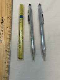 Vintage CROSS PEN AND PENCIL CHROME With Additional Blue REFILL