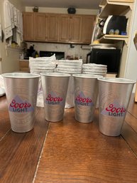 Lot Of 18 22 Ounce Laser Wrap Aluminum Cups Born In The Rockies Coors Light Great For Parties