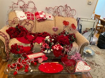Large Lot Of Valentines Day Decor Indoor And Outdoor Decor