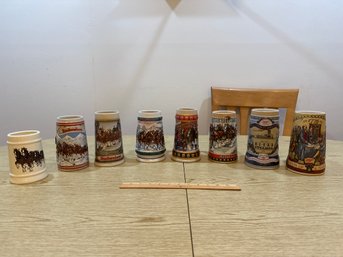 Lot Of 8 Budweiser And Miller Lite Beer Steins See All Photos