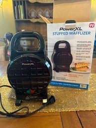 Power XL Stuffed Belgian Wafflizer Iron, Non Stick Plates, Black New In Box