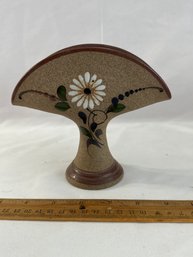 Mexico Tonala Pottery Napkin Letter Holder Sandstone Floral Hand Painted Signed Mexico