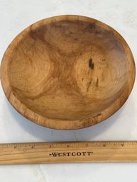 Vintage 9 Inch Primitive MUNISING Signed Wooden Footed Bowl