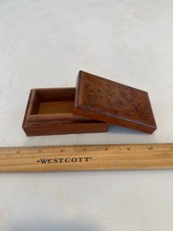 Vintage Italian Walnut Burl Wood Trinket Box