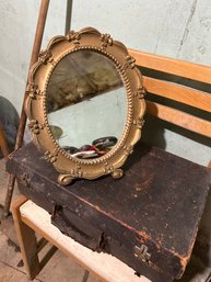 Vintage Syroco 13 Inch Oval Mirror 1943 In Nice Condition Boho Hollywood Regency Victorian Decor