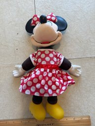 14 Inch Disney Vintage Minnie Mouse Plush Rubber Face Hands Feet
