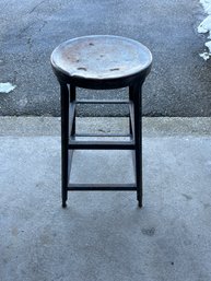 28 Inch High By 14 Inches Round Metal Stool Great For A Workbench