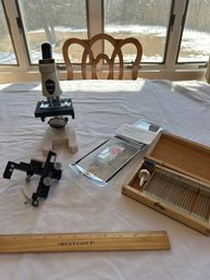 SWIFT M11T Tecnar Series MICROSCOPE With Extras Slides Covers And Stage