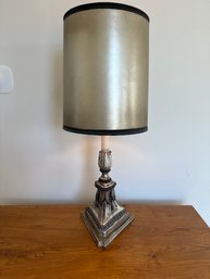 Vintage Mid Century Hand Made Hand Painted Artisan 31 In Table Lamp