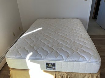 Full Size Bed  Serta Astor Perfect Sleeper 9 Inch Mattress Plus Sleepys Box Spring And Frame On Wheels